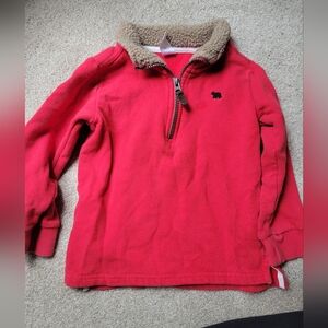 Toddler boys Red fleece zip pullover
